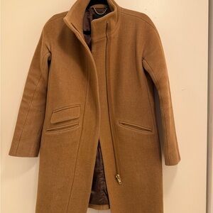 J. Crew Camel Trench Coat with Gold Accents